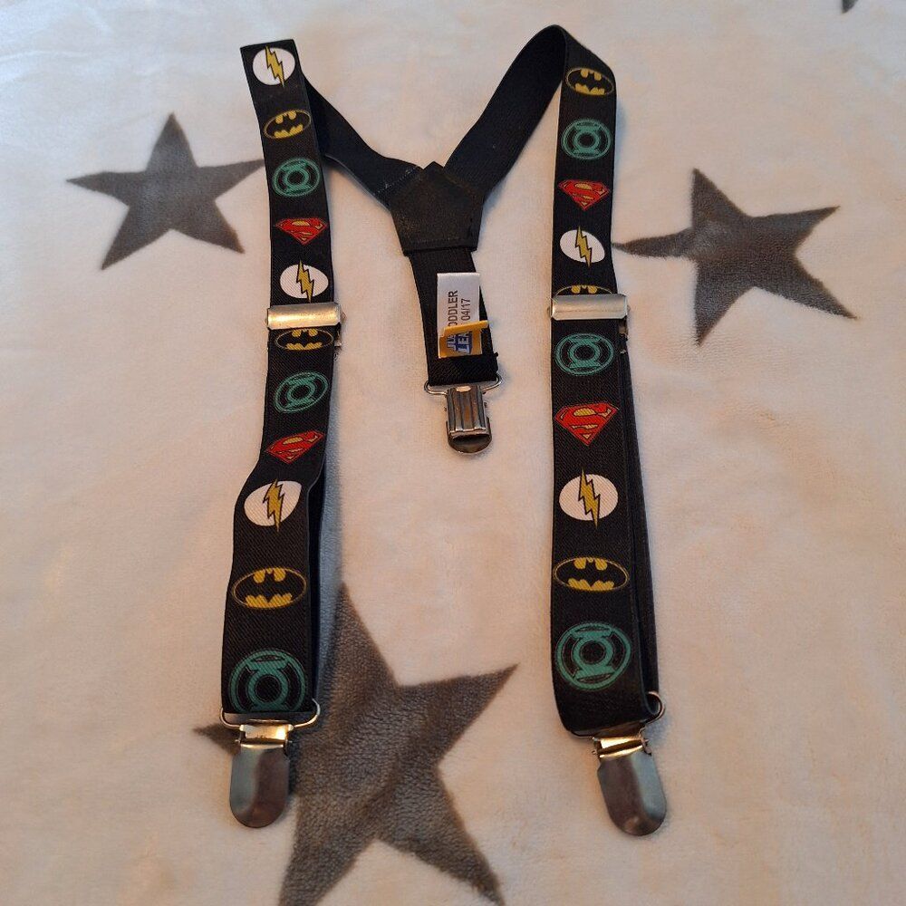 Justice League Infant Toddler Adjustable Suspenders DC Comics WB